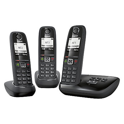 Gigaset AS405A Digital Cordless Telephone with Answering Machine, Trio DECT, Black Gigaset AS405A Digital Cordless Telephone with Answering Machine, Trio DECT, Black